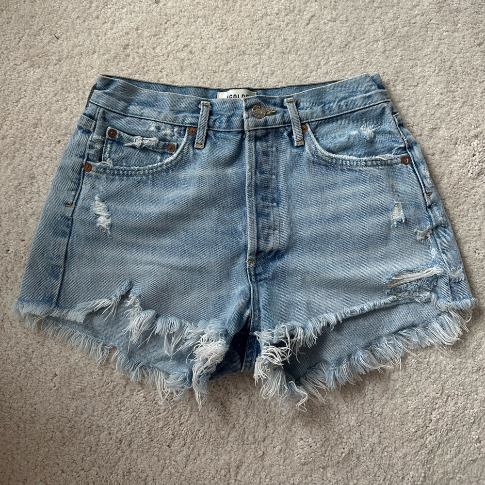 Agolde Parker Distressed Jean Shorts in Swapmeet